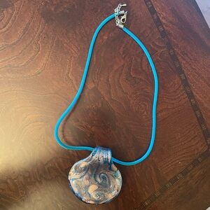 Blue Swirl Pendant Necklace